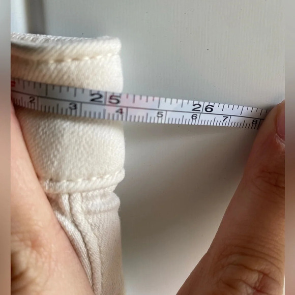 EVRI Women's 24W Cream Jeans Straight Leg Ankle Length 5 Pocket EUC Stretch Pant - Picture 5 of 8